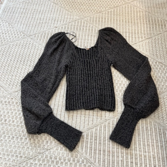 Free People Katie Mix Stitch Square Neck Sweater - Picture 5 of 7